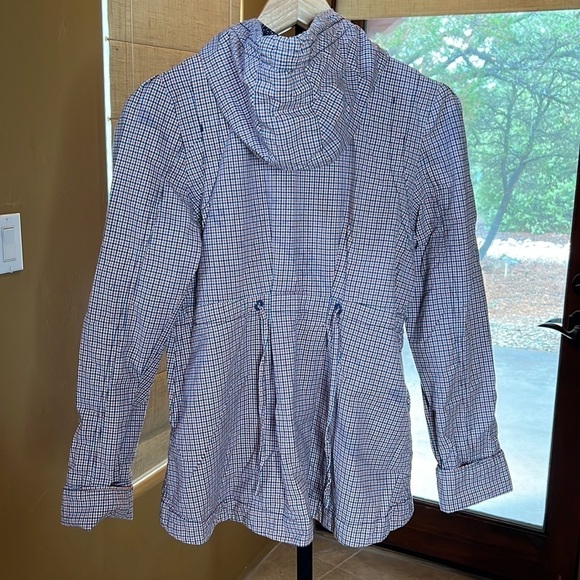 Roxy Navy & Orange Plaid Hooded Jacket Zip Front Women’s Size Medium - Picture 9 of 15